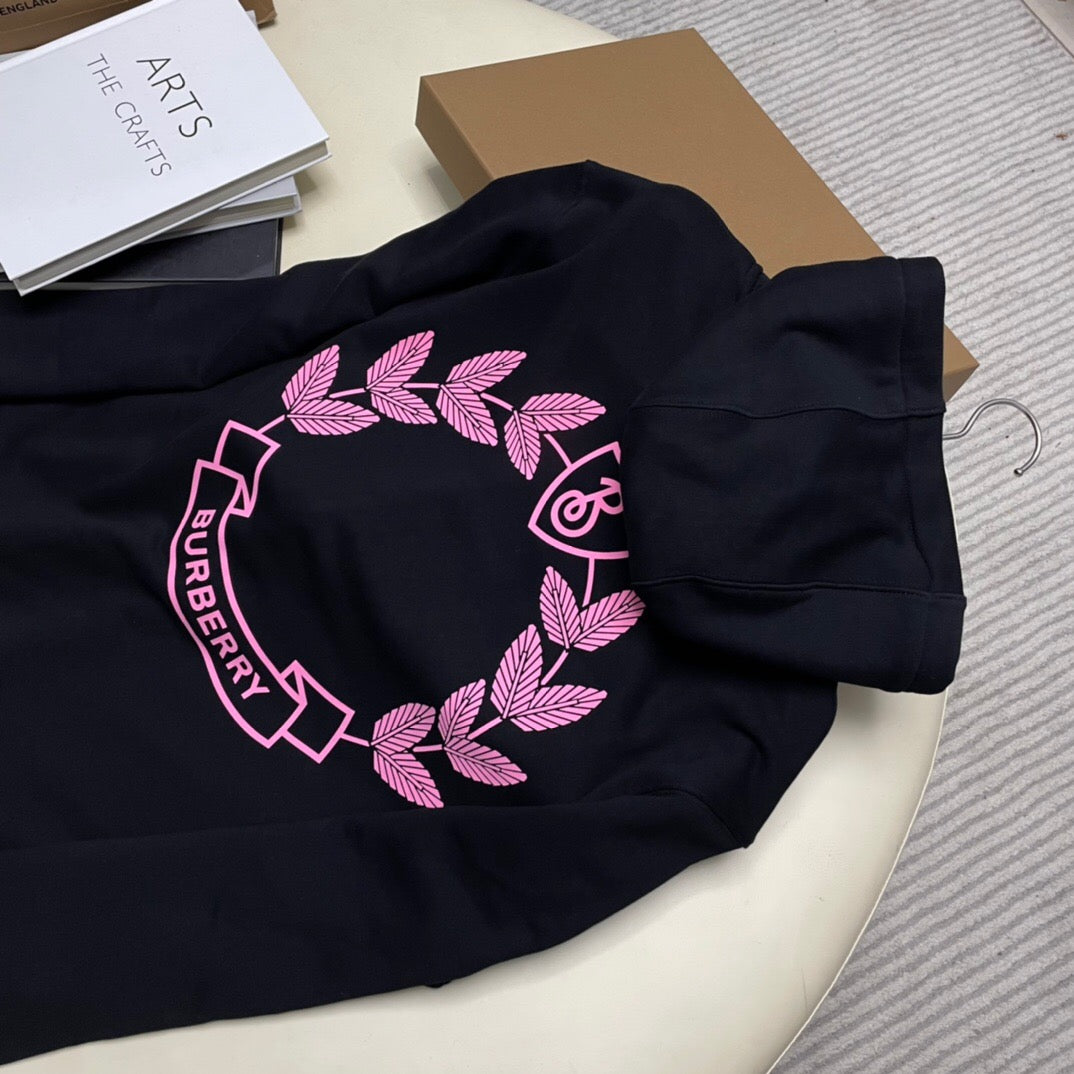 Br pink oak leaf hoodie black<span class="brand-imgs BB"></span>