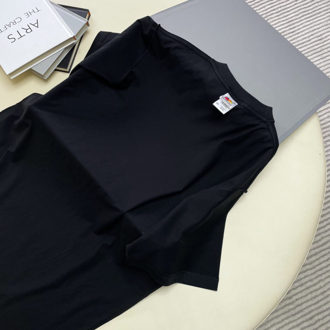 Letter embroidered reverse wear short sleeve black<span class="brand-imgs BL"></span>