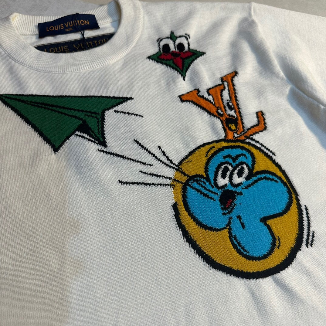 Cartoon knitted short sleeve shirt <span class="brand-imgs LV"></span>