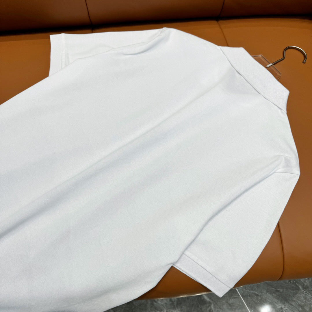 Round logo small embroidery polo shirt white <span class="brand-imgs LV"></span>