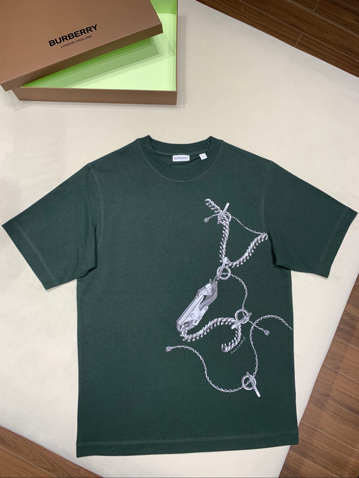 Chain print Short sleeve greeen<span class="brand-imgs BB"></span>
