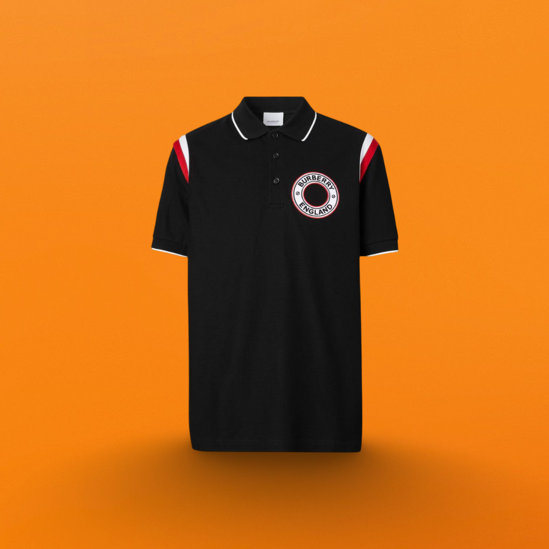 Round seal sleeve polo shirt black <span class="brand-imgs BB"></span>