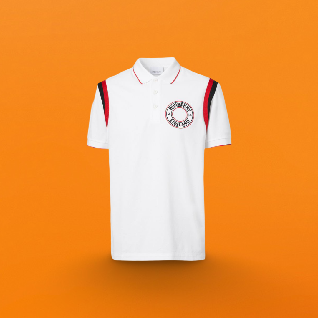 Round seal sleeve polo shirt white <span class="brand-imgs BB"></span>
