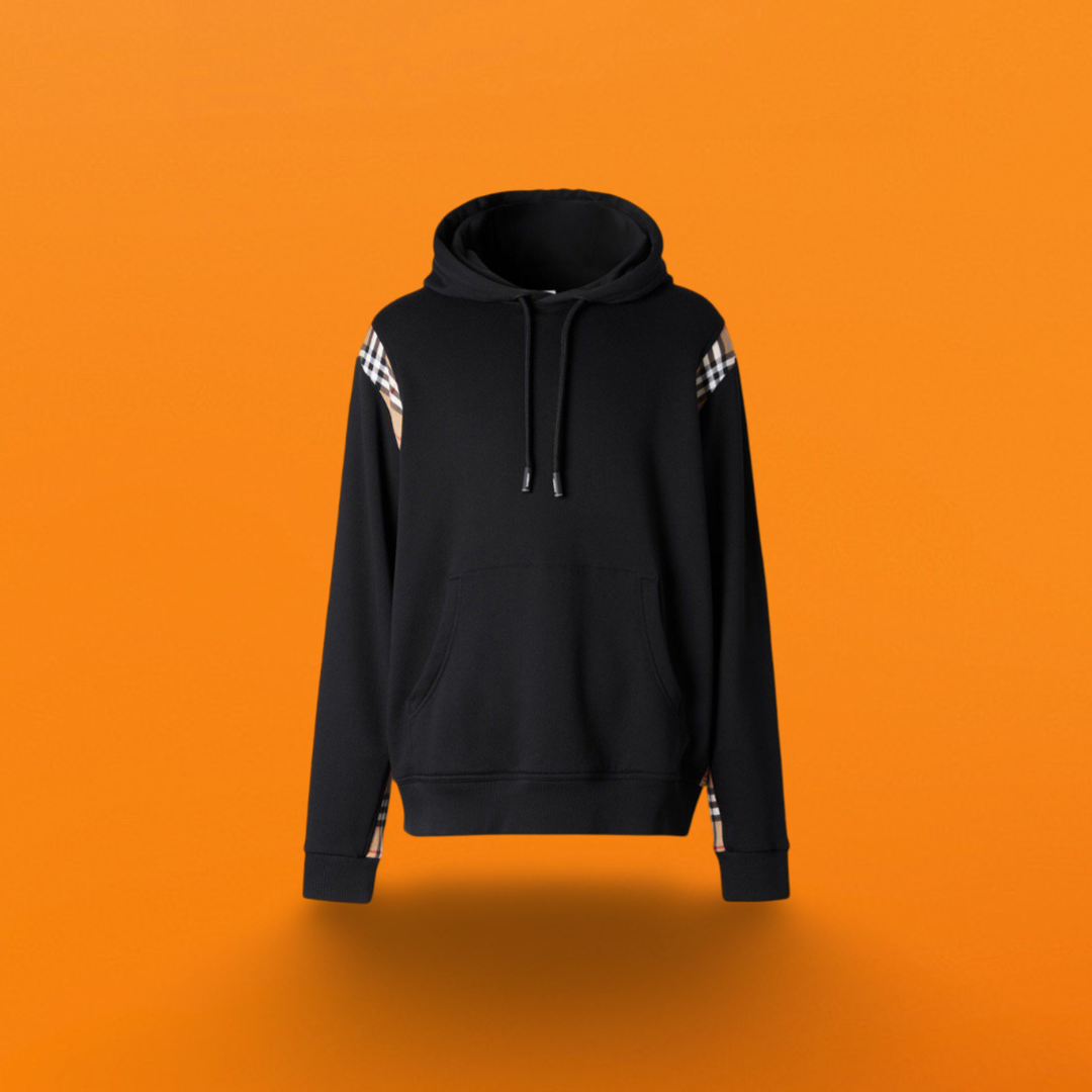 Br paneled check hoodie black<span class="brand-imgs BB"></span>
