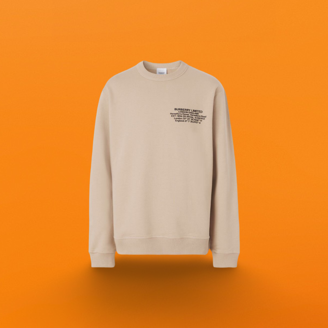 Br offset printing small letter cotton sweatshirt khaki<span class="brand-imgs BB"></span>