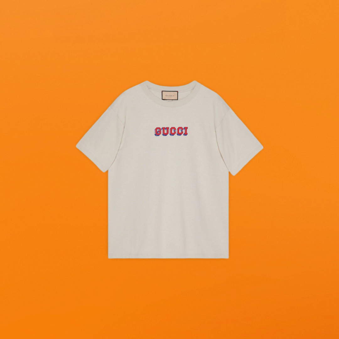G red letter print short sleeve apricot<span class="brand-imgs GUCCI"></span>