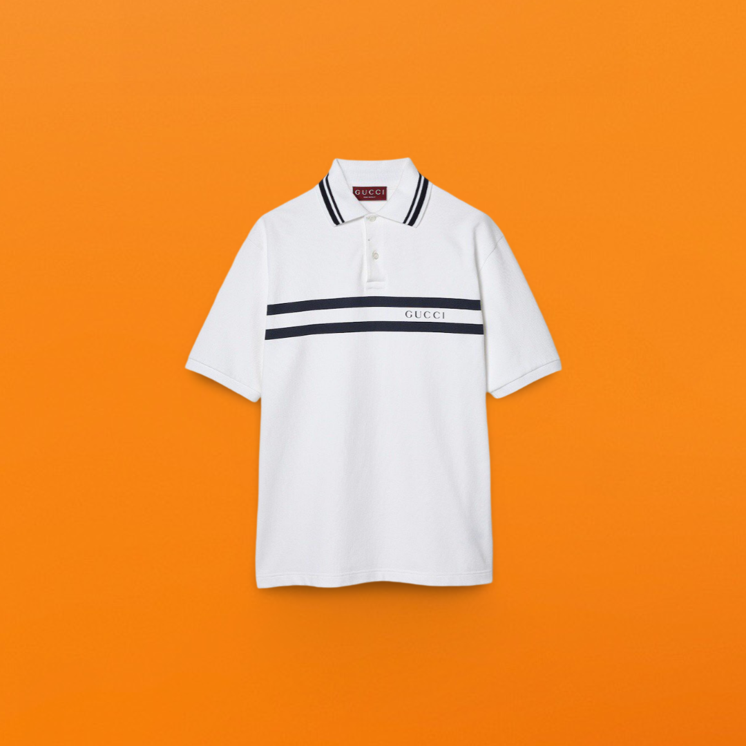 Strip print Polo shirt <span class="brand-imgs GUCCI"></span>