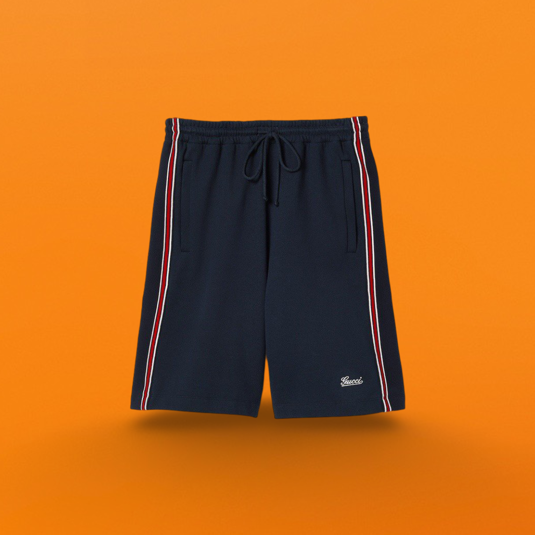 Red striped ribbon shorts <span class="brand-imgs GUCCI"></span>