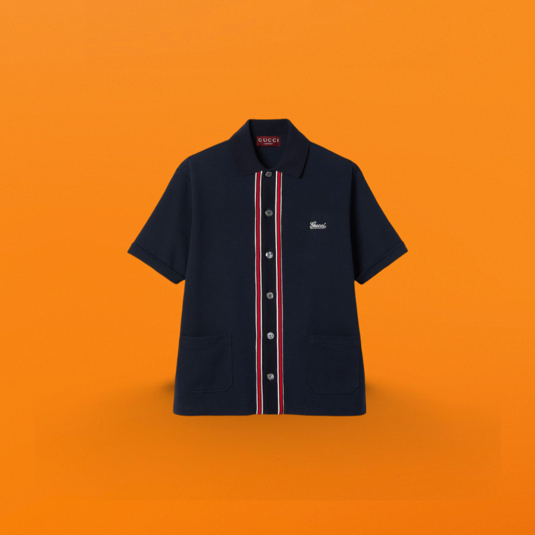 Red striped ribbon shirt <span class="brand-imgs GUCCI"></span>