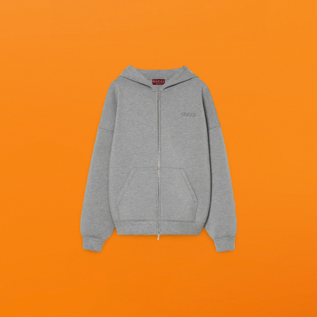 Space cotton embroidered sweatshirt grey <span class="brand-imgs GUCCI"></span>