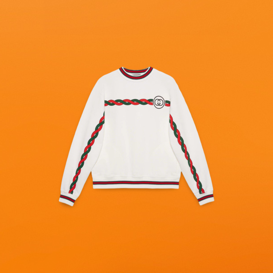 Red and blue ribbon sweatshirt<span class="brand-imgs GUCCI"></span>