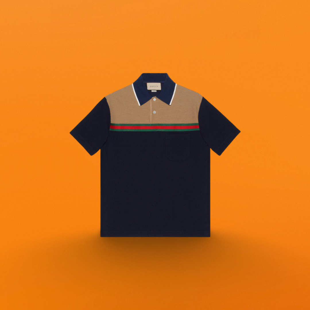 Horizontal stripe stitching Polo shirt<span class="brand-imgs GUCCI"></span>