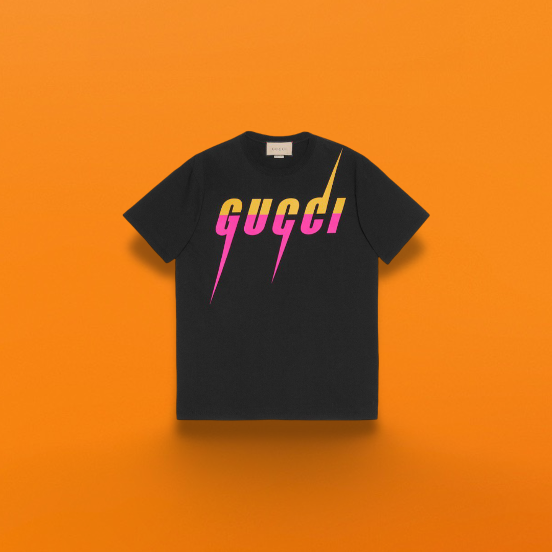Gu lightning blade Short sleeve purple and yellow<span class="brand-imgs GUCCI"></span>