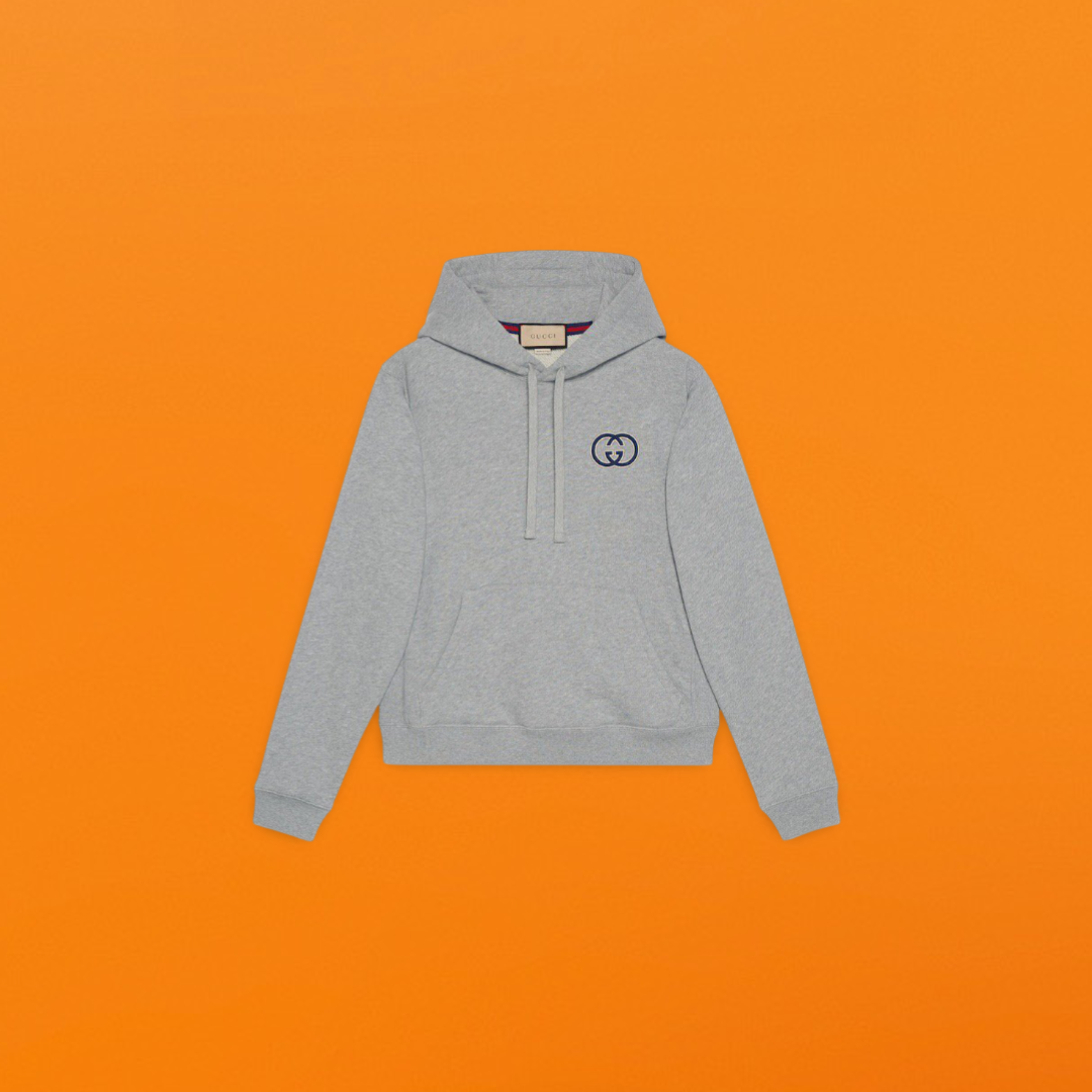 G interlocking 3d embroidered hoodie grey<span class="brand-imgs GUCCI"></span>