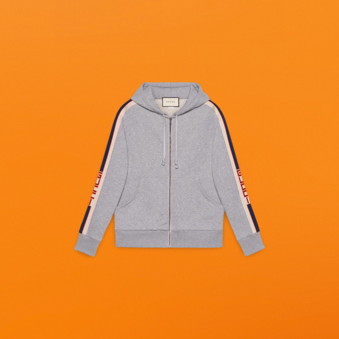 G side webbing zip hoodie grey<span class="brand-imgs GUCCI"></span>