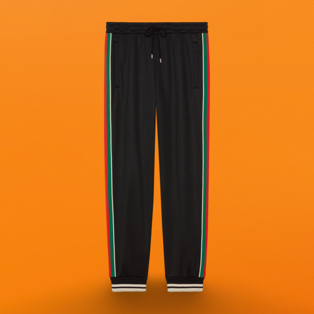 Red and green webbing interlocking trouser<span class="brand-imgs GUCCI"></span>