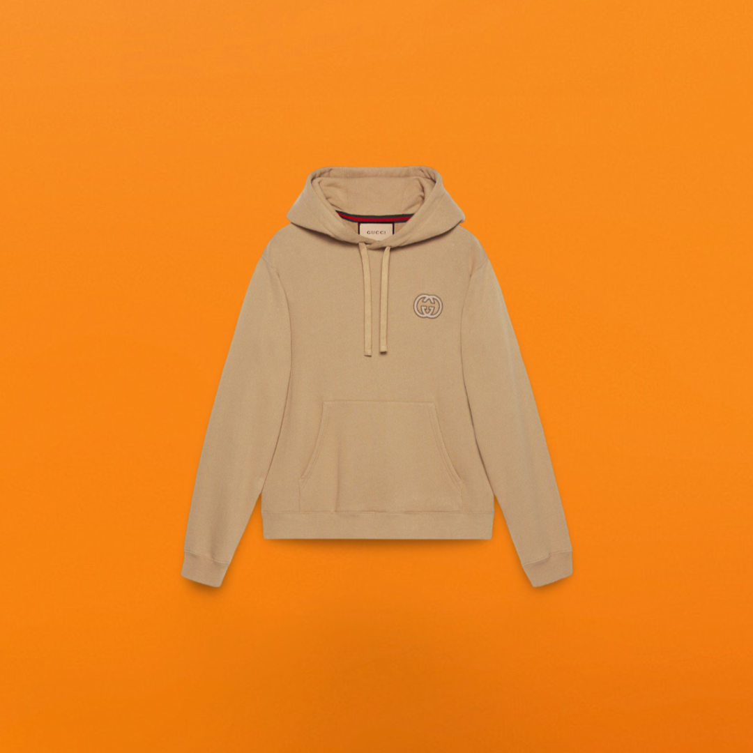 Interlocking embroidered small label hoodie khaki<span class="brand-imgs GUCCI"></span>