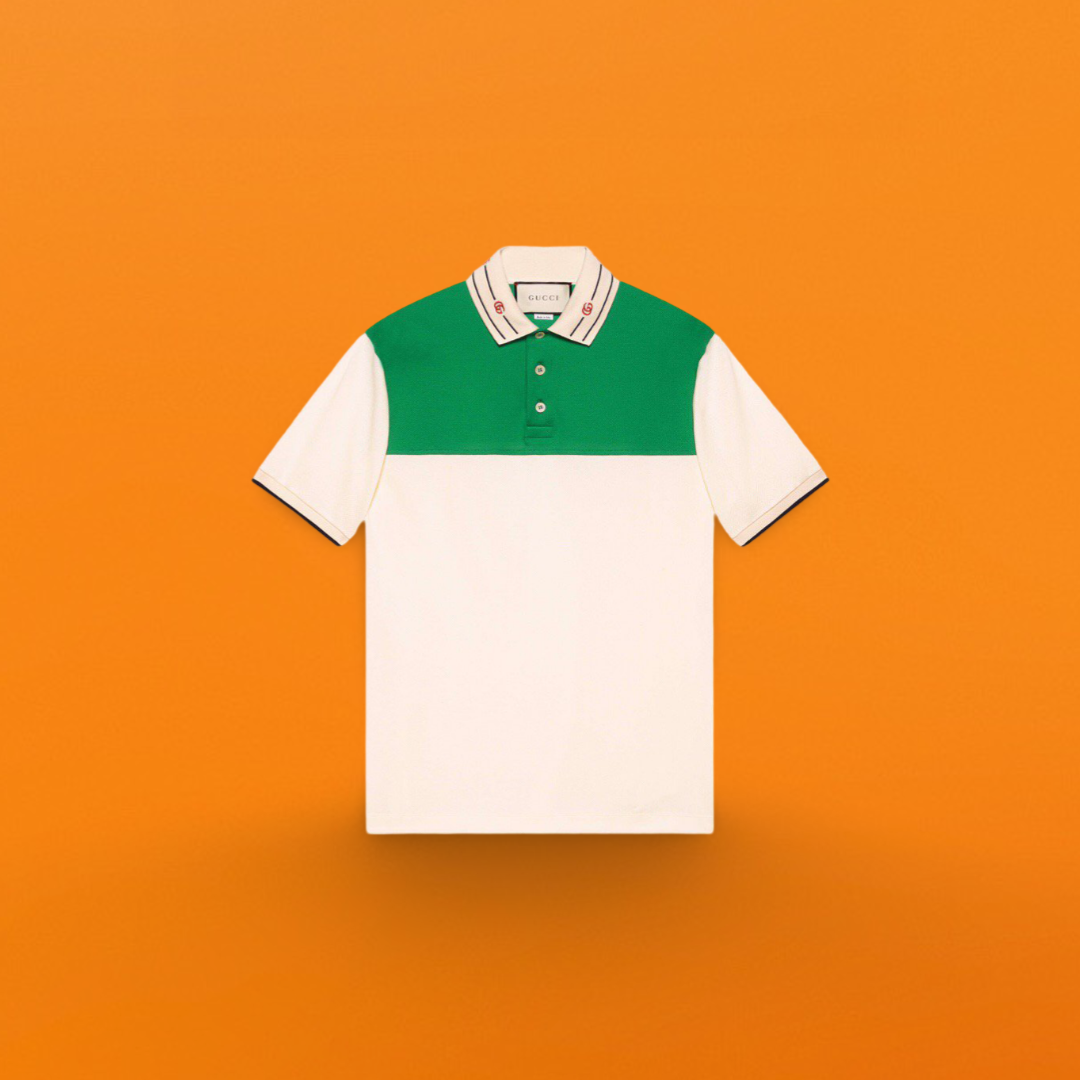 G embroidered green patch work Polo shirt<span class="brand-imgs GUCCI"></span>