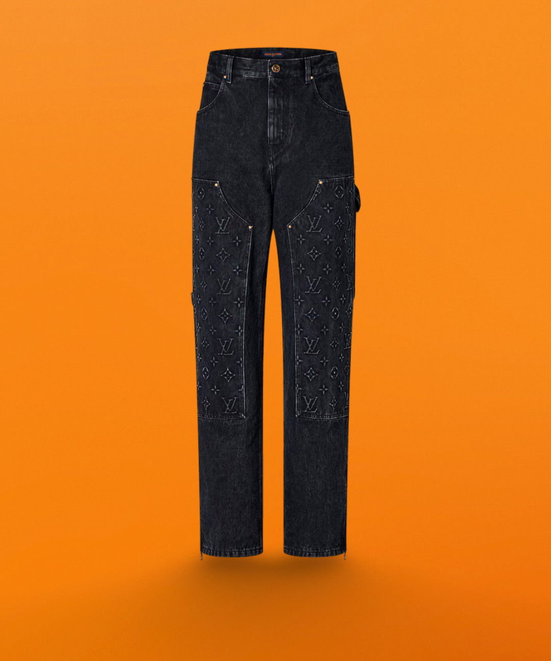 Jacquard embossed patch work jeans black<span class="brand-imgs LV"></span>