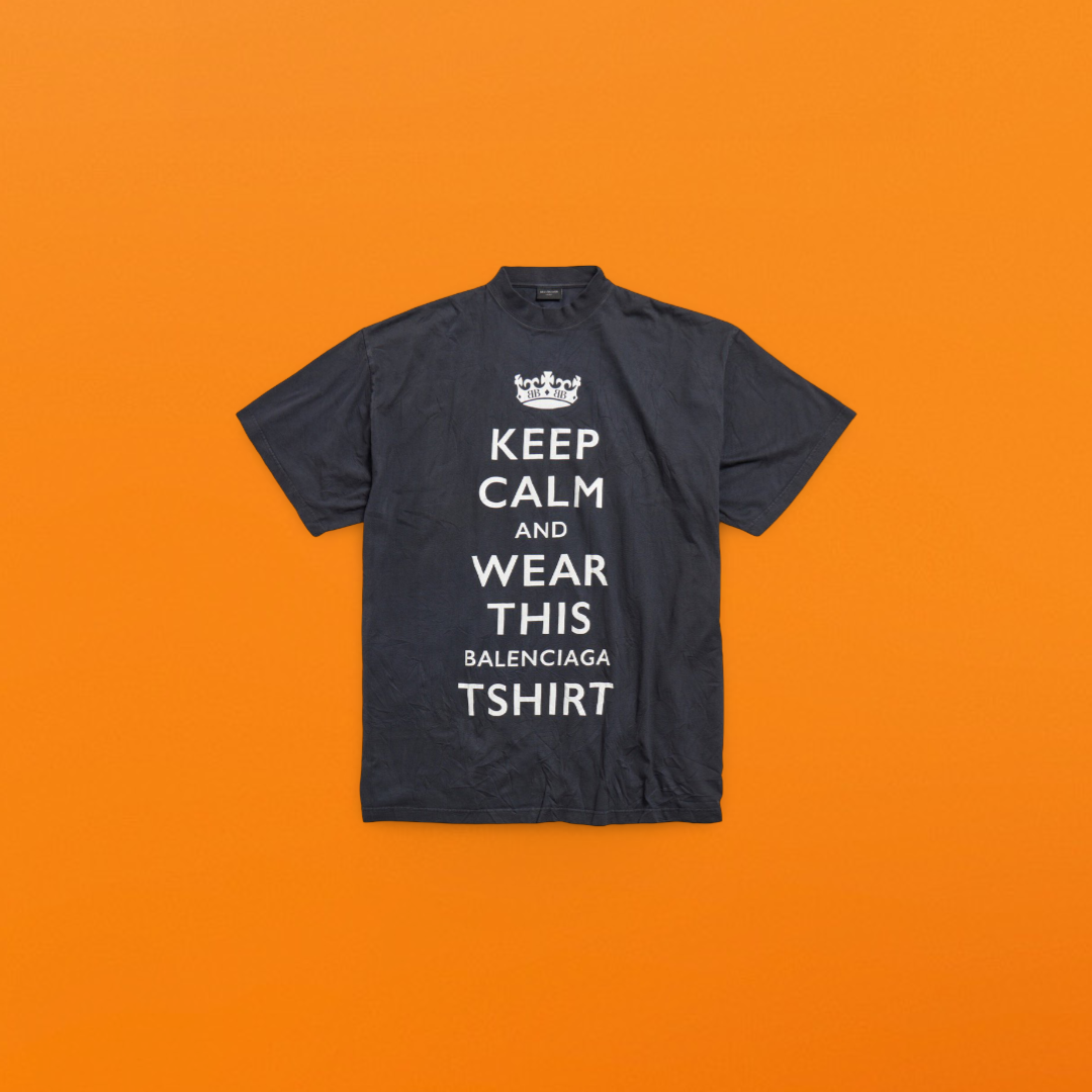 Keep calm ripped print short sleeve<span class="brand-imgs BL"></span>