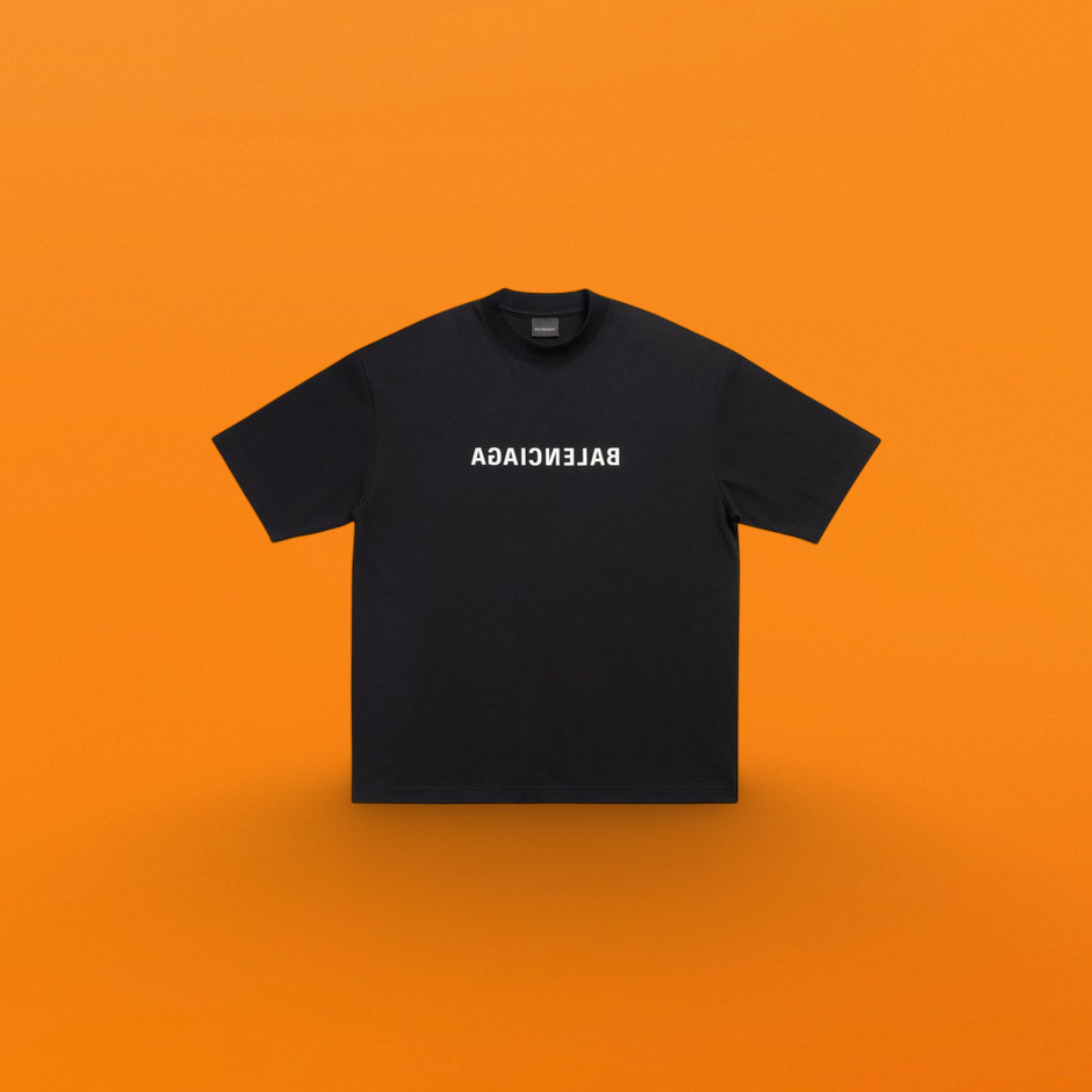Reverse letter print short sleeve black <span class="brand-imgs BL"></span>