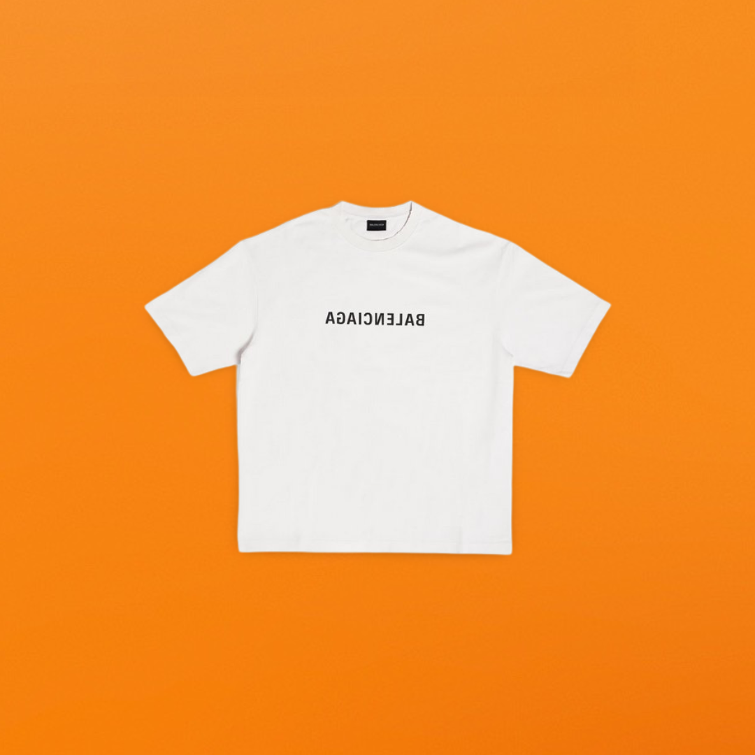 Reverse letter print short sleeve white<span class="brand-imgs BL"></span>