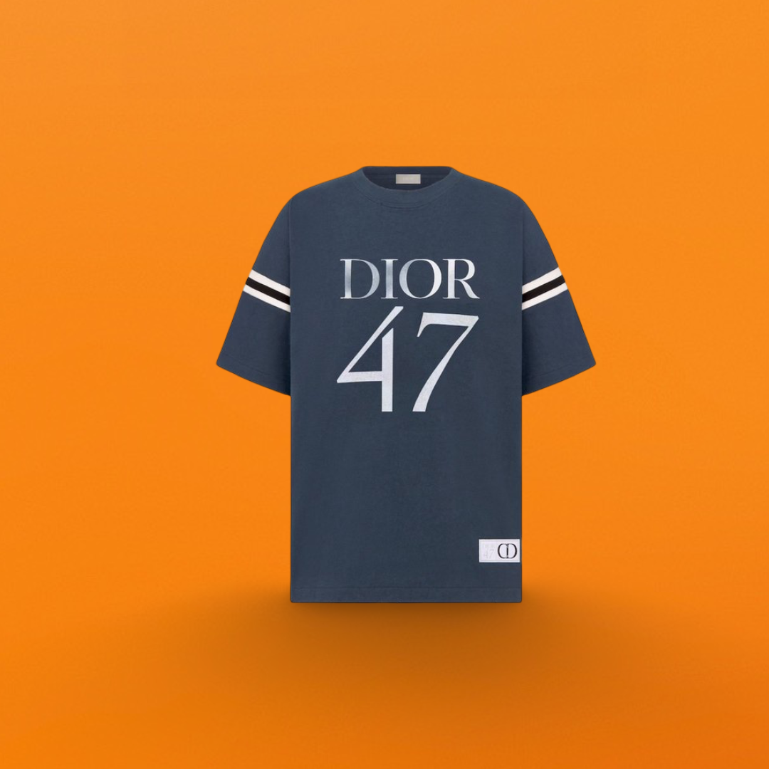 Number 47 stitching short sleeve blue <span class="brand-imgs DIOR"></span>