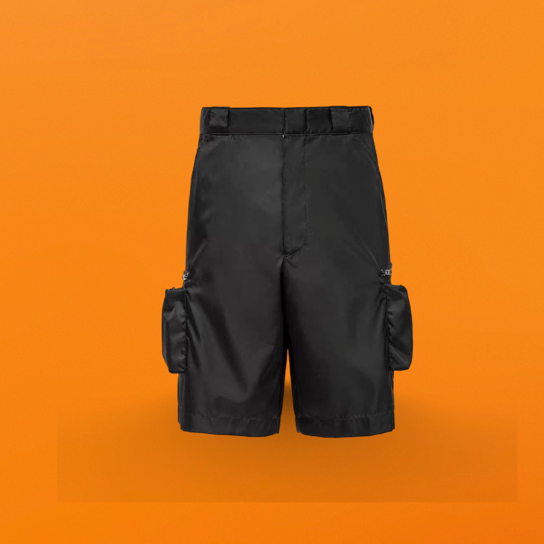 Triangle logo large pocket nylon cargo shorts <span class="brand-imgs PD"></span>