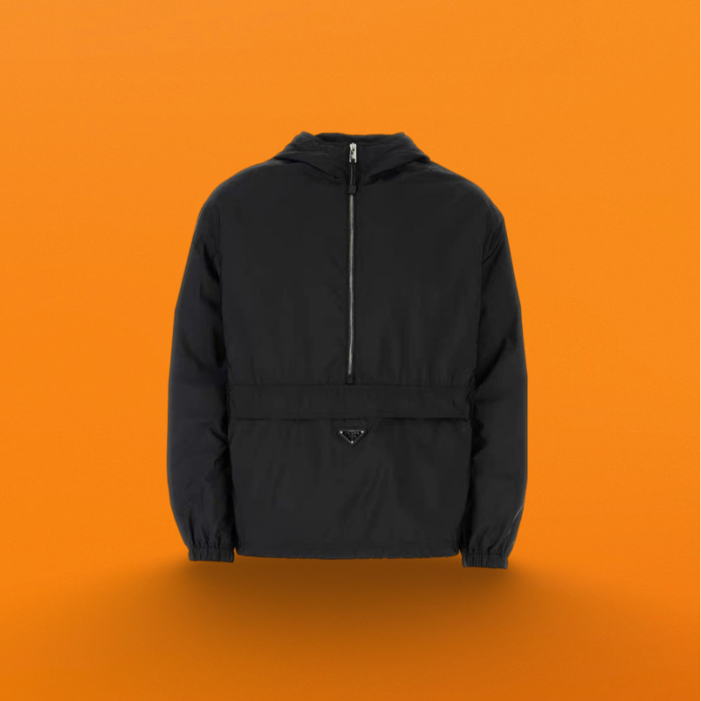 Nylon triangle logo half zip jacket <span class="brand-imgs PD"></span>