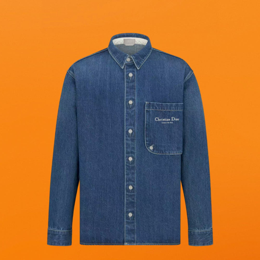Small letter embroidery denim shirt <span class="brand-imgs DIOR"></span>