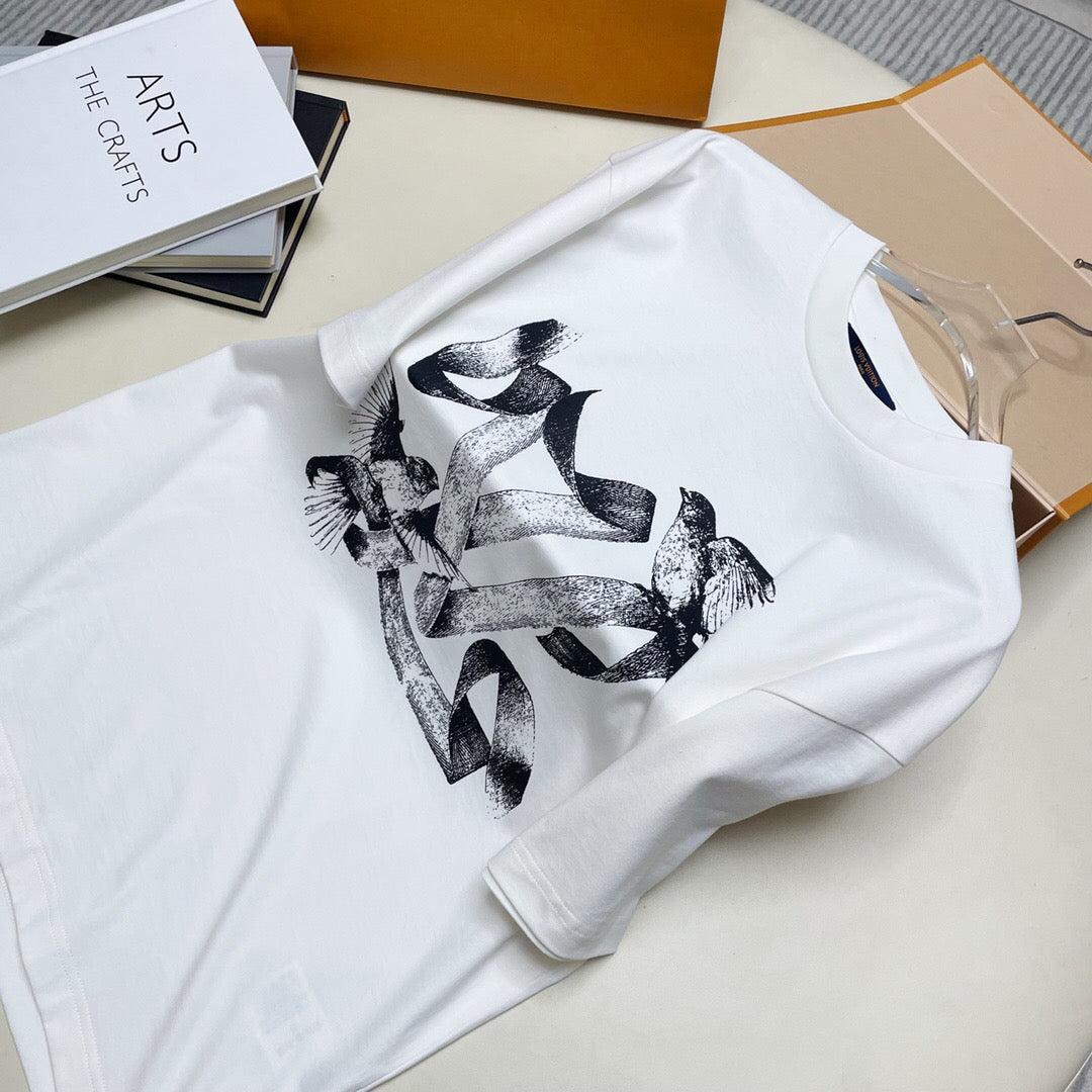 Bird's nest Short sleeve white shirt <span class="brand-imgs LV"></span>