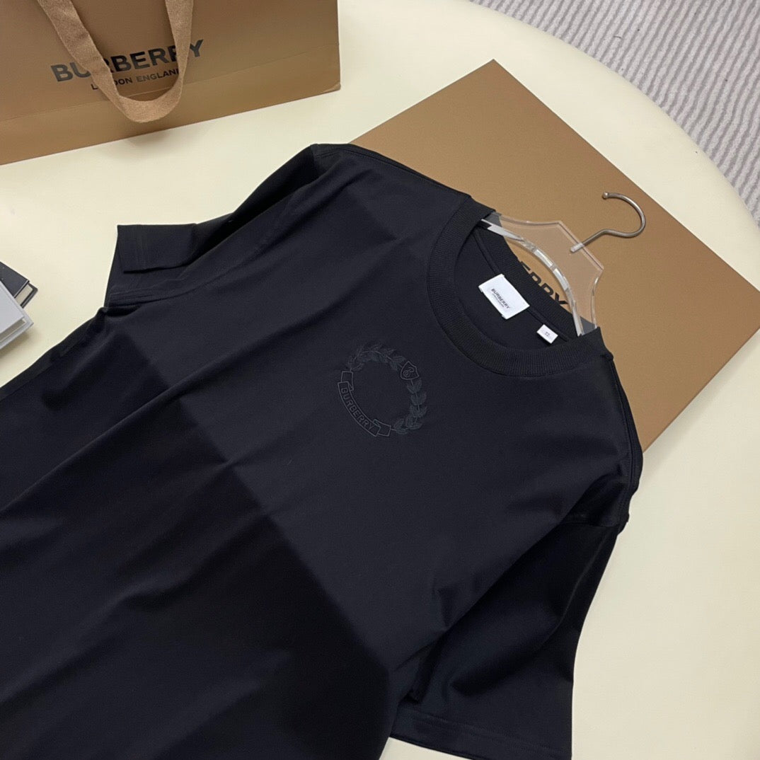 Oak leaf embroidery short sleeve black<span class="brand-imgs BB"></span>