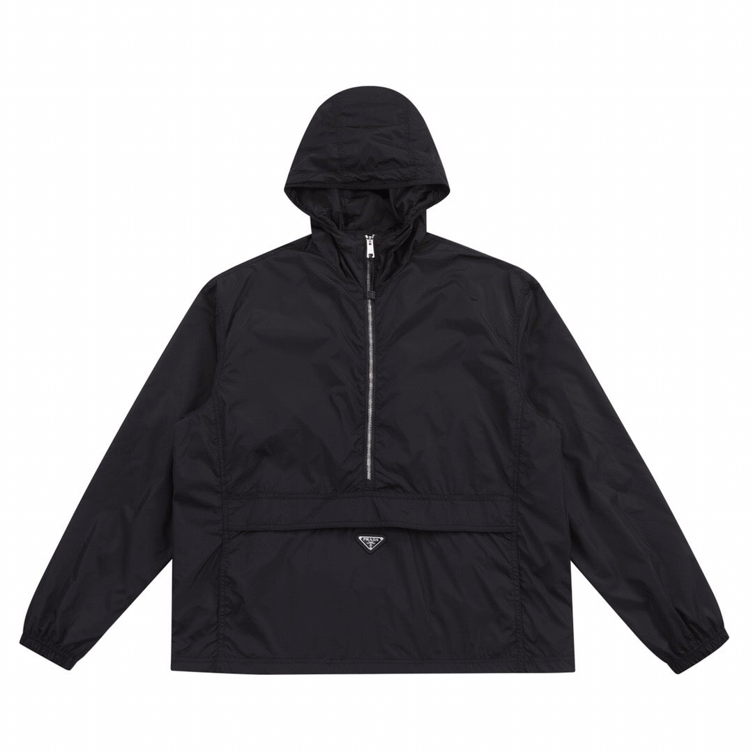 Nylon triangle logo half zip jacket <span class="brand-imgs PD"></span>