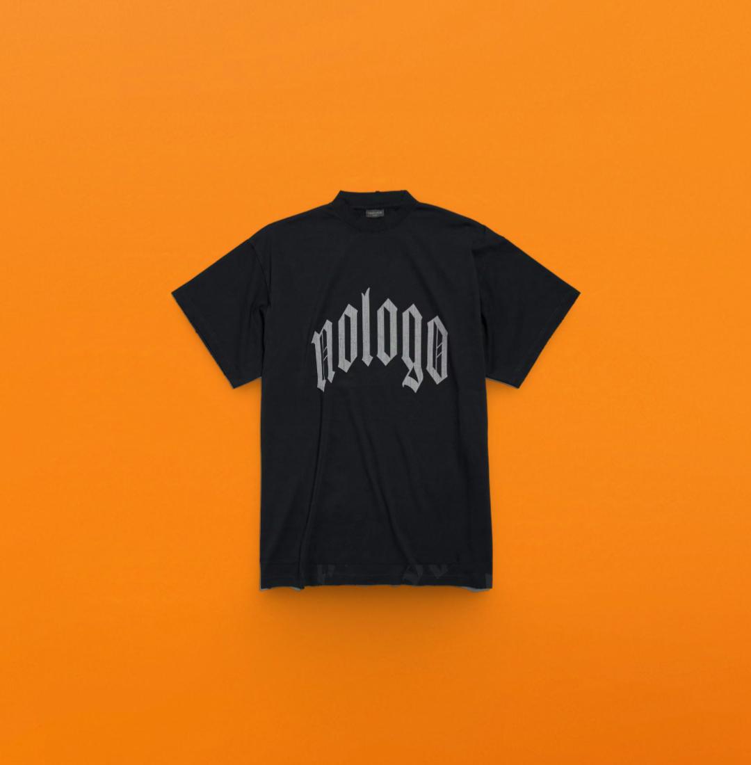 Ripped NOLOGO printed short sleeve<span class="brand-imgs BL"></span>