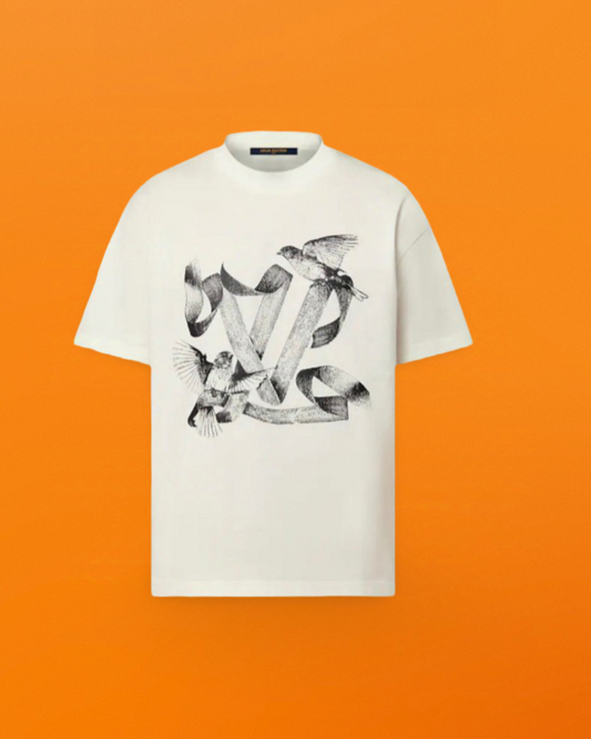 Bird's nest Short sleeve white shirt <span class="brand-imgs LV"></span>