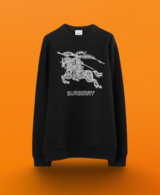 Br embroidered warhorse Crew neck sweatshirt black<span class="brand-imgs BB"></span>