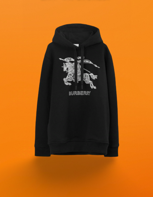 Br equastrain knight embroidered cotton hoodie black<span class="brand-imgs BB"></span>