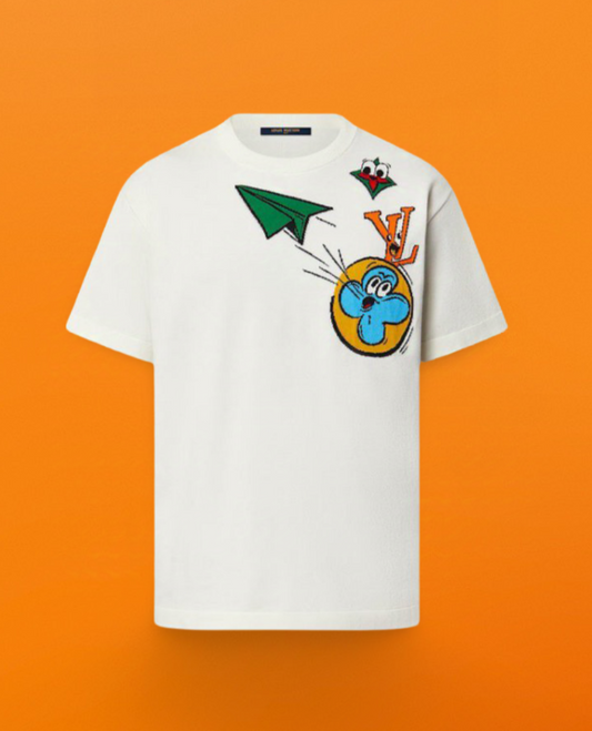 Cartoon knitted short sleeve shirt <span class="brand-imgs LV"></span>