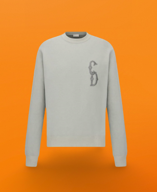 CD flash embroidery round neck sweatshirt grey <span class="brand-imgs DIOR"></span>