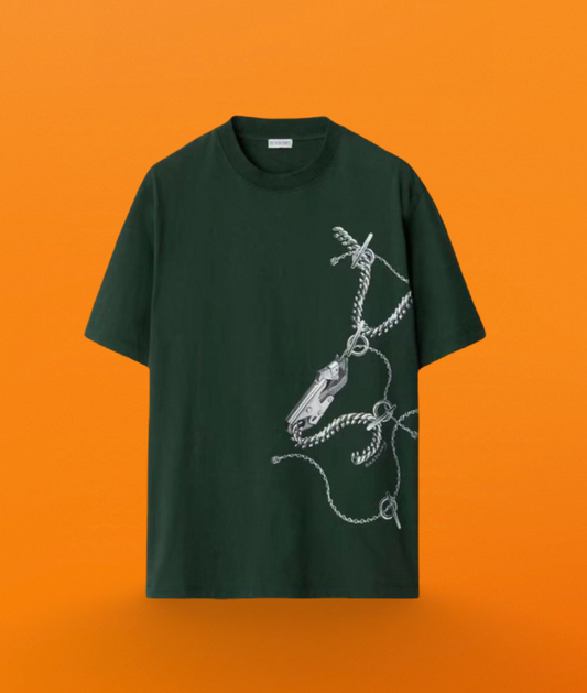 Chain print Short sleeve greeen<span class="brand-imgs BB"></span>