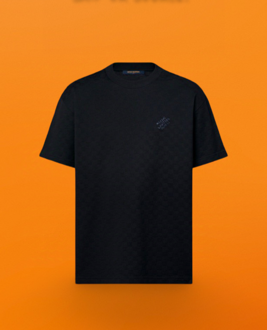 Checkerboard jacquard Polo shirt dark blue <span class="brand-imgs LV"></span>