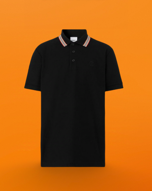 Color stripe collar Polo shirt black <span class="brand-imgs BB"></span>