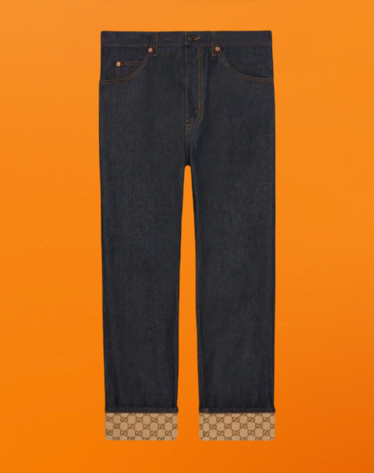 Cuff pattern jeans black <span class="brand-imgs GUCCI"></span>