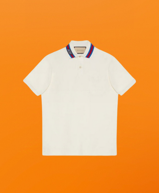 Double g patch polo shirt white<span class="brand-imgs GUCCI"></span>