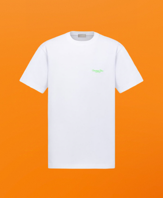 Dr green small letter embroidery short sleeve white <span class="brand-imgs DIOR"></span>