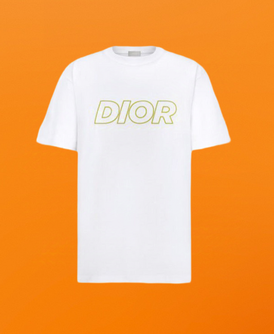 Dr hollow letter embroidery short sleeve white <span class="brand-imgs DIOR"></span>
