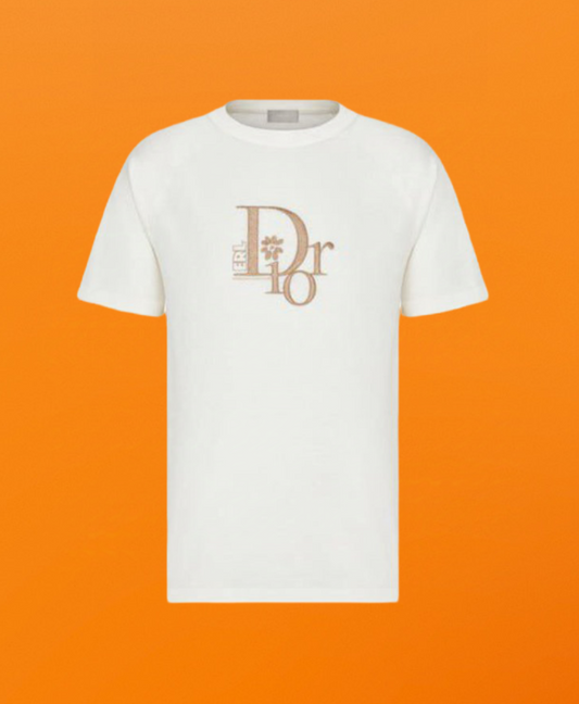 Dr letter embroidered short sleeve white <span class="brand-imgs DIOR"></span>