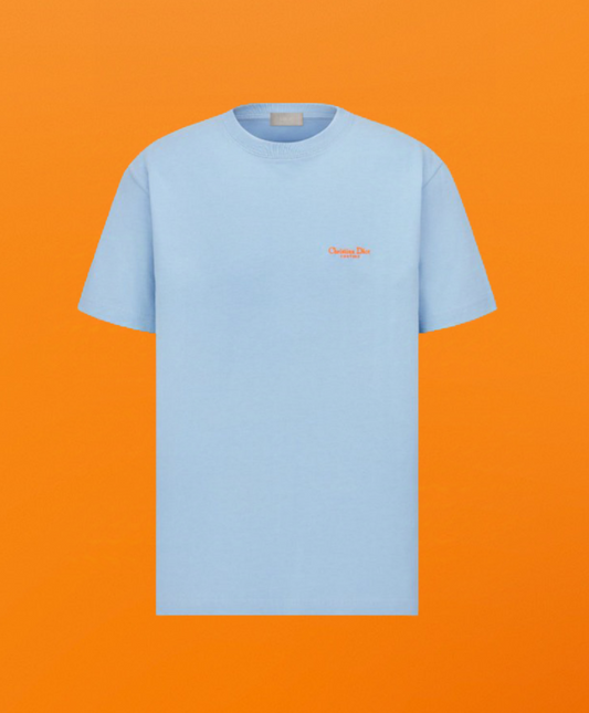 Dr orange small letters embroidered short sleeves light blue <span class="brand-imgs DIOR"></span>