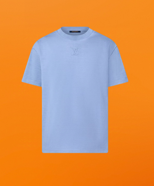 Embossed short sleeve blue shirt <span class="brand-imgs LV"></span>