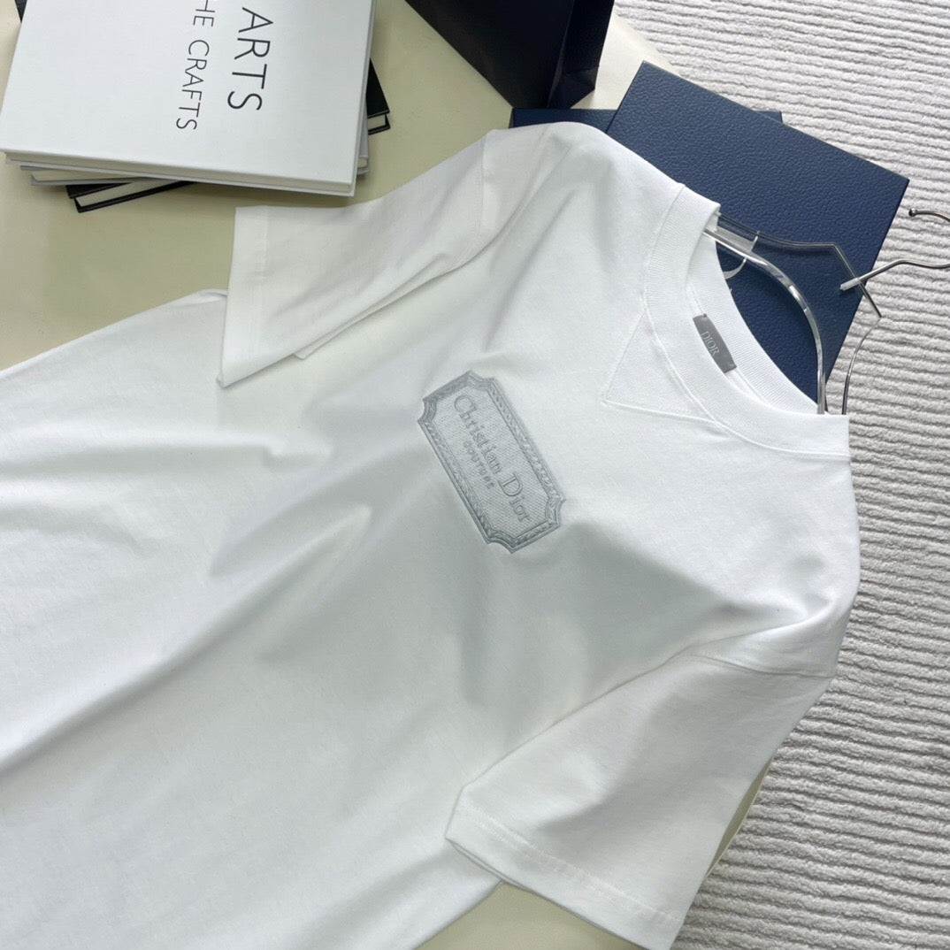 CD square embroidery short sleeve white <span class="brand-imgs DIOR"></span>